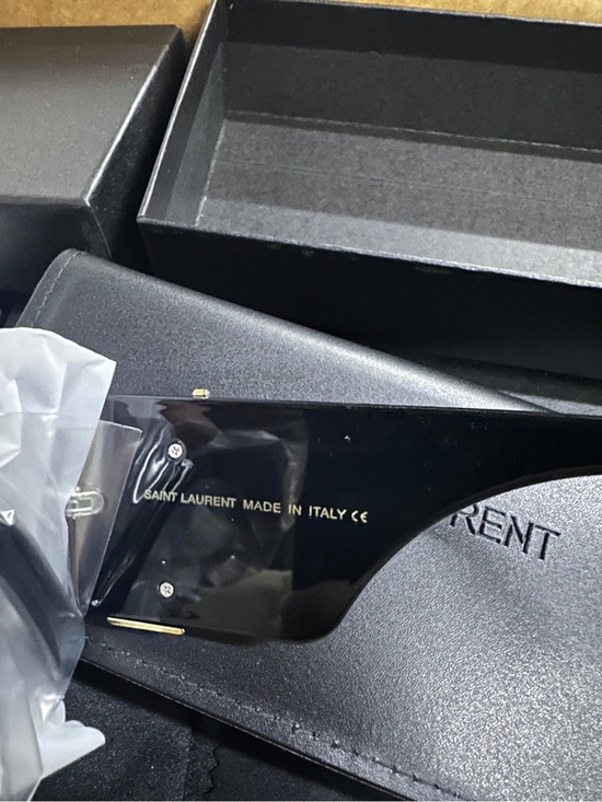 Yves Saint Laurent Black Oversized Square Sunglasses with Gold Chain Detail main image 16